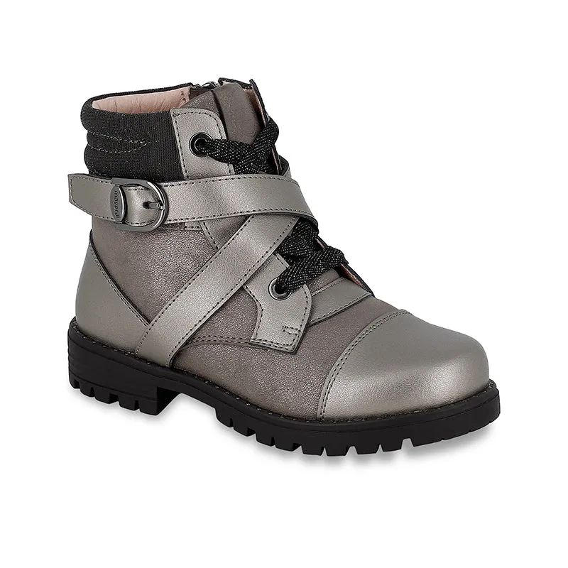 Mayoral Girls Studded Biker Boots Grey_46233-41