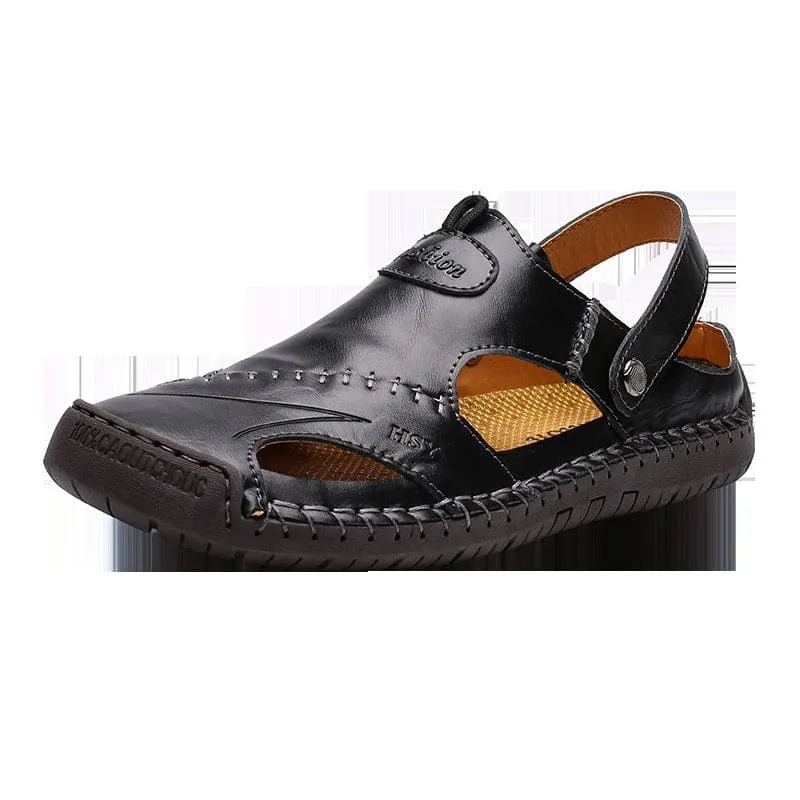 Men Breathable Slingback Leather Sandals