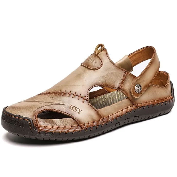 Men Breathable Slingback Leather Sandals