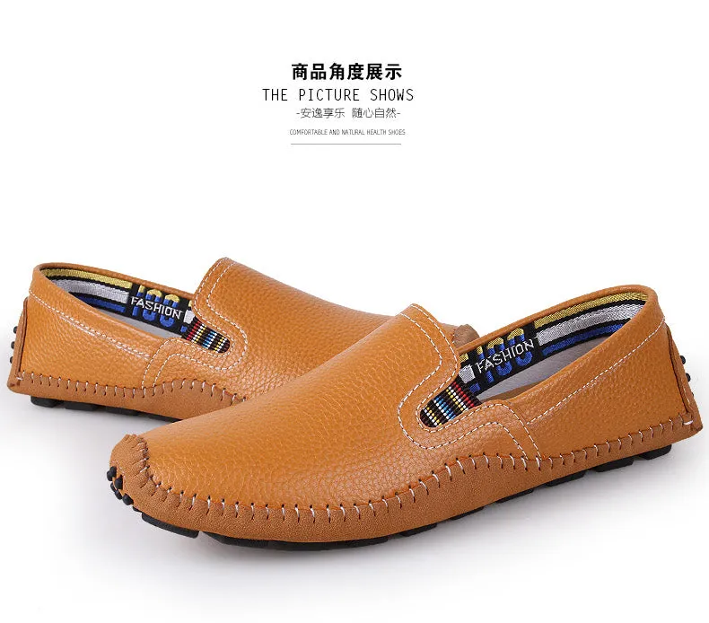 Men Hand-Stitched Urban Chic Slip On Loafers Drive Walking Shoes | 9898