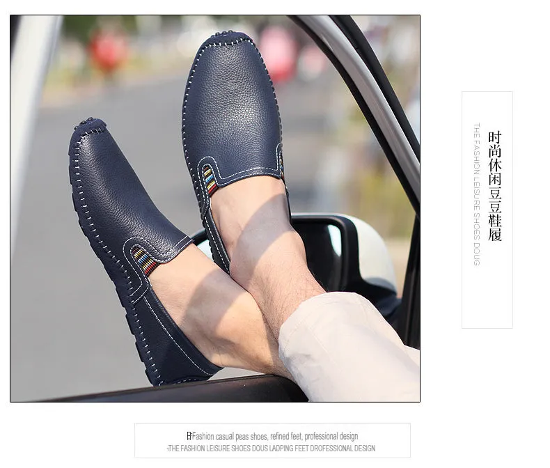 Men Hand-Stitched Urban Chic Slip On Loafers Drive Walking Shoes | 9898