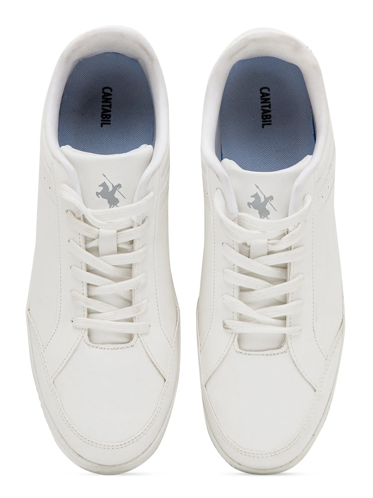 Men Lace-Up White Casual Sneakers