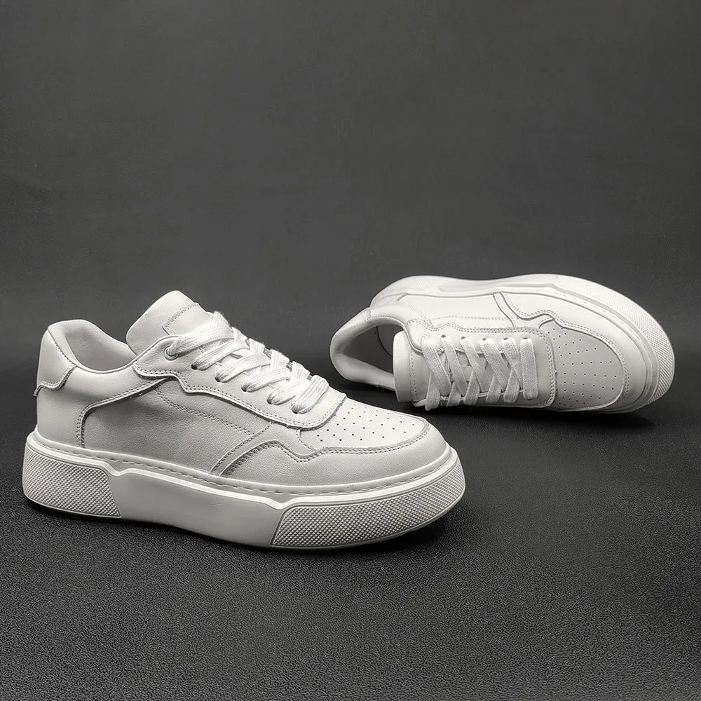 Men Minimalist Breathable Leather Casual Sneakers