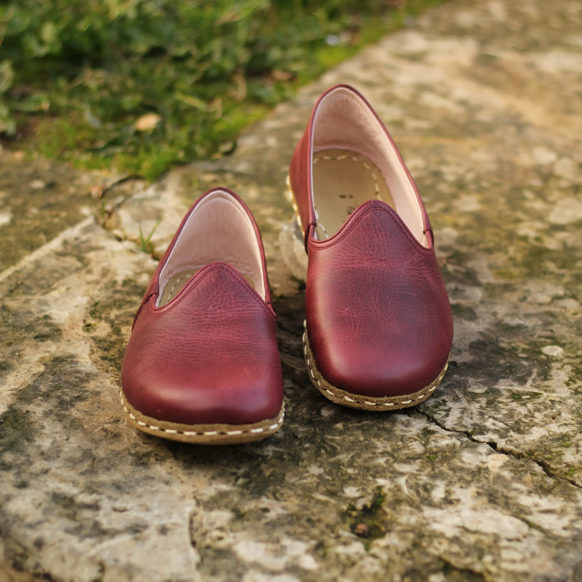 Men's Barefoot Grounding Shoes Burgundy