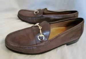 Mens COLE HAAN Leather Moccasins Walking Horse Bit Shoes Loafers 9.5 BROWN COMFORT