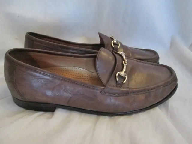 Mens COLE HAAN Leather Moccasins Walking Horse Bit Shoes Loafers 9.5 BROWN COMFORT