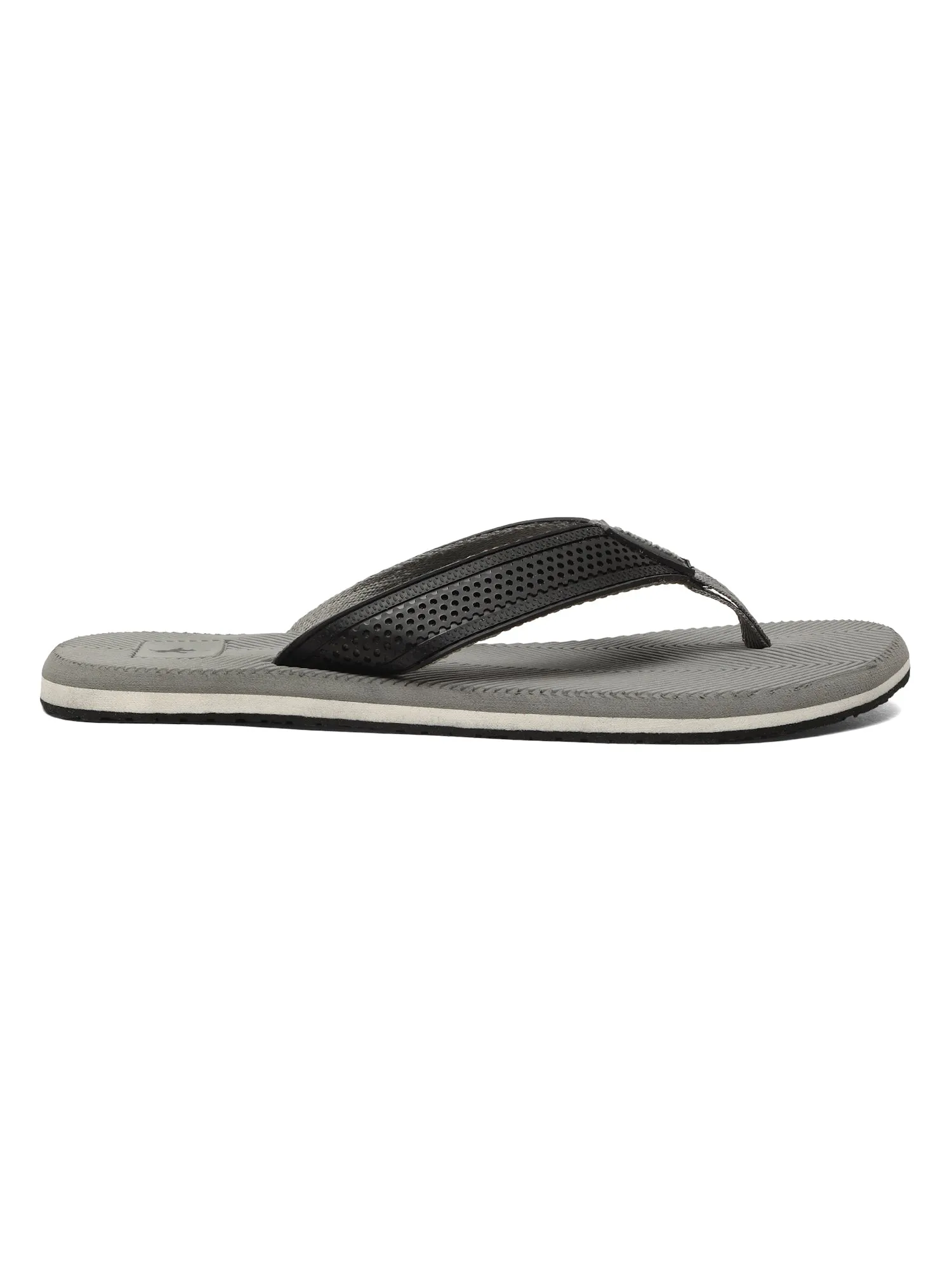 Men's Grey Solid Casual Flip-Flops Slippers