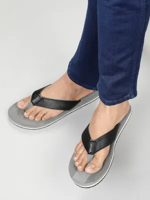 Men's Grey Solid Casual Flip-Flops Slippers