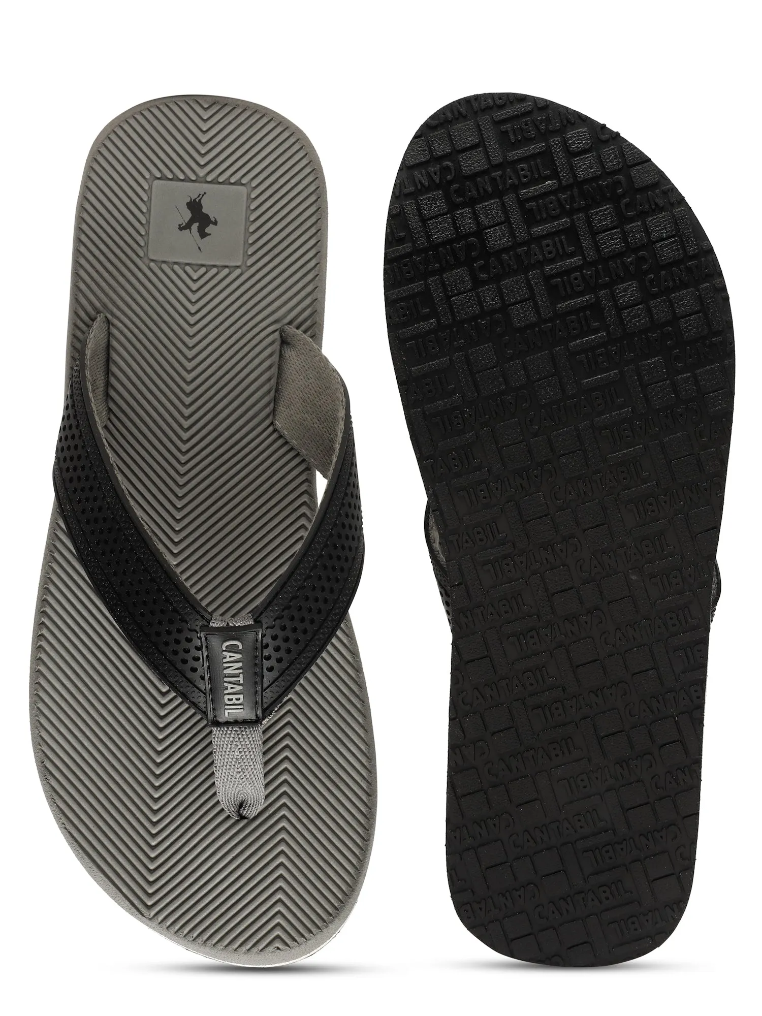 Men's Grey Solid Casual Flip-Flops Slippers