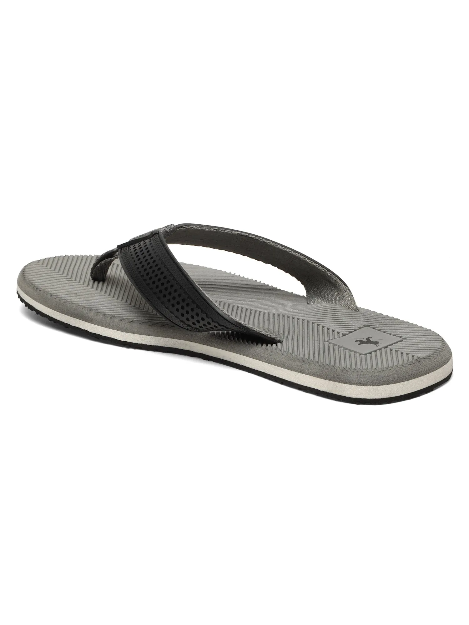 Men's Grey Solid Casual Flip-Flops Slippers