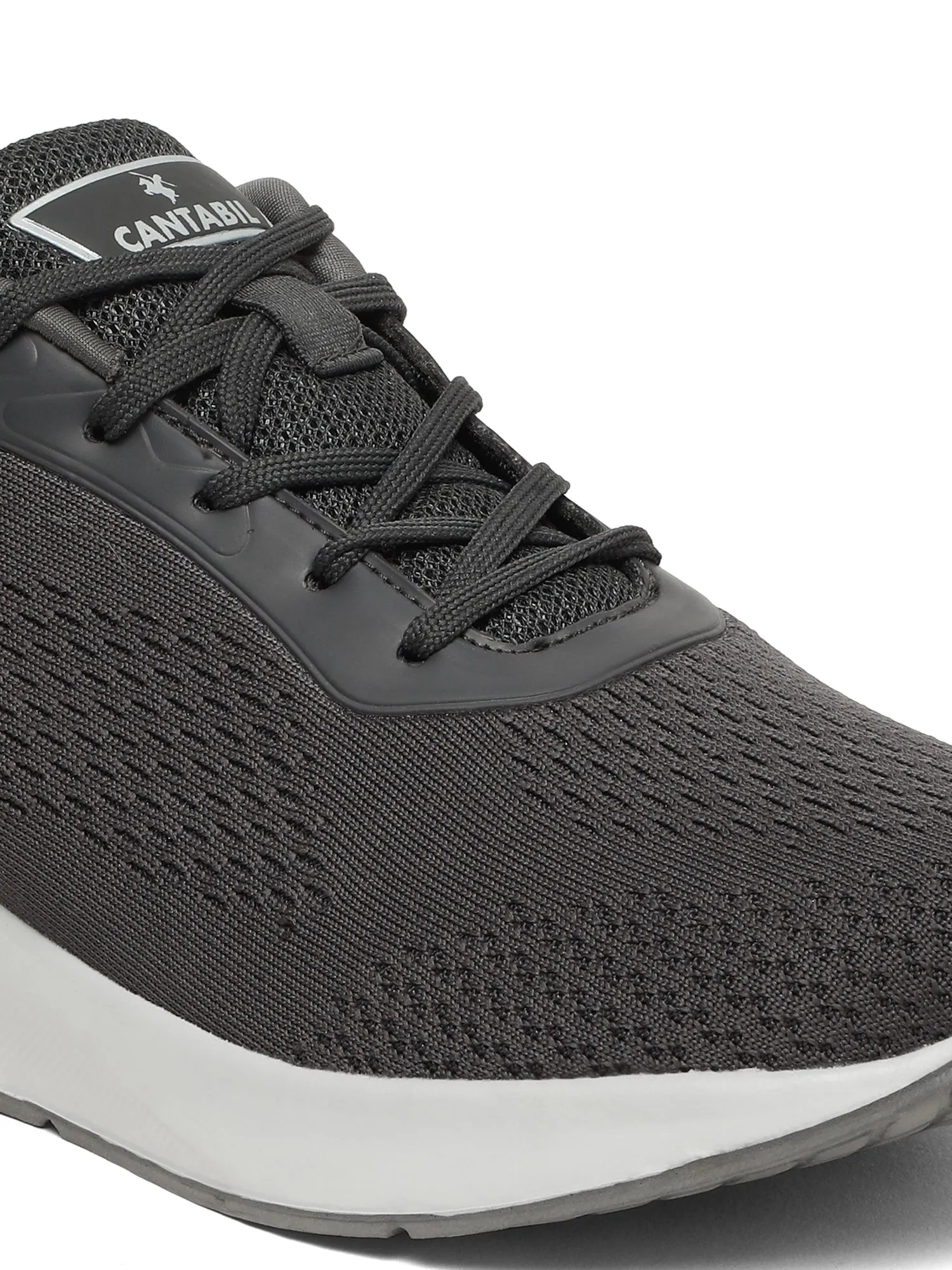 Men's Grey Solid Lace-Up Running Shoes