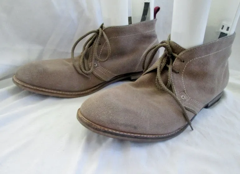 Mens GUESS EDMOND Suede Chukka Desert Boots Shoes Loafers GRAY BEIGE 11