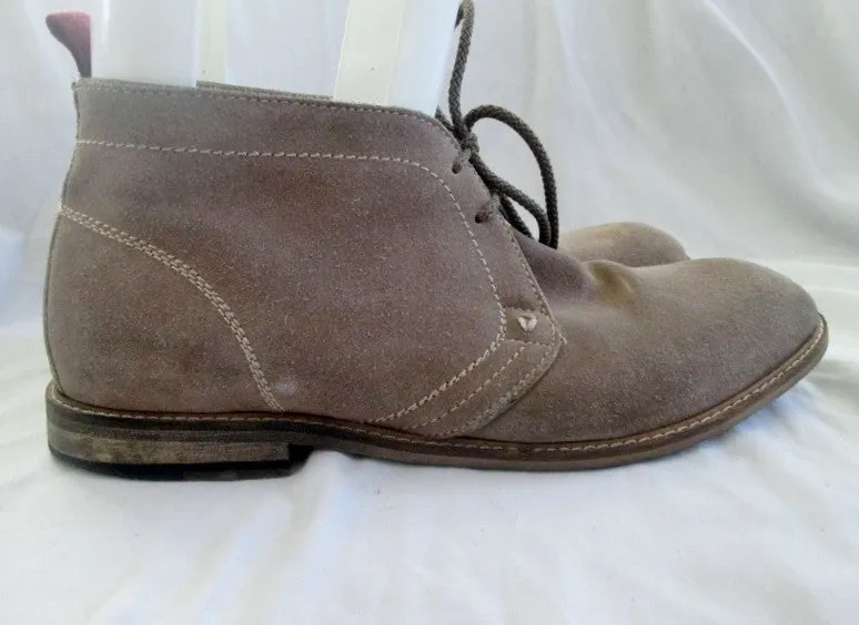 Mens GUESS EDMOND Suede Chukka Desert Boots Shoes Loafers GRAY BEIGE 11