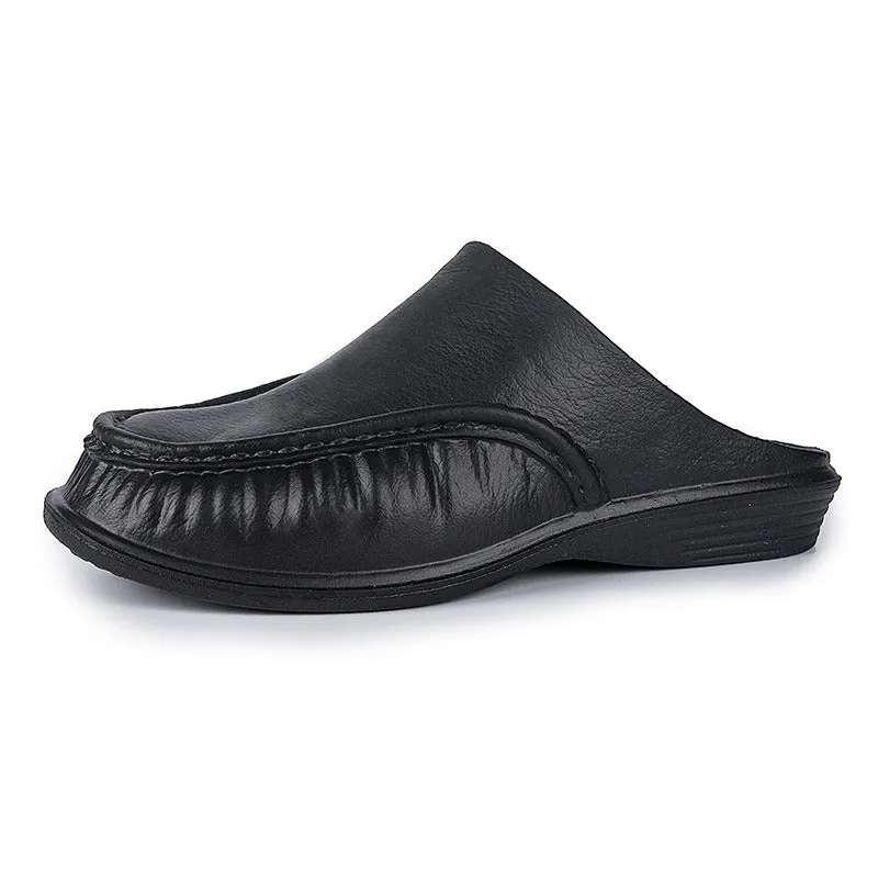 Men's Leather Slippers Breathable Shoes