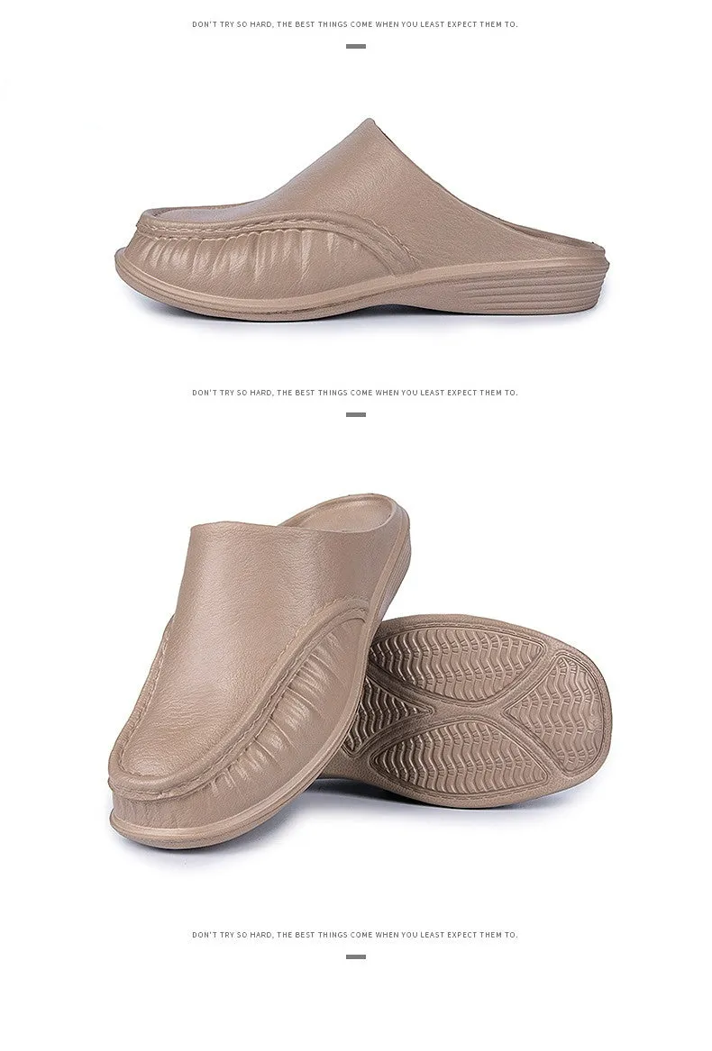 Men's leather slippers; leather shoes; men's casual shoes; breathable shoes