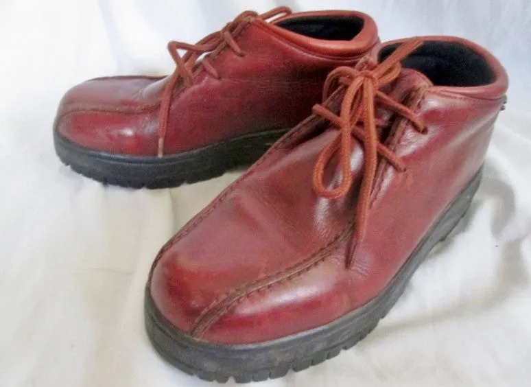 Mens SAO 6307 Leather Chukka Desert Boots Shoes Loafers BURGUNDY BROWN 7