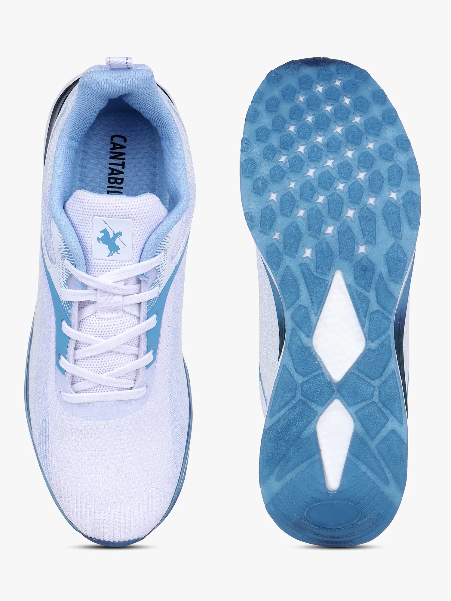 Men's Sky Blue Solid Lace-Up Running Shoes