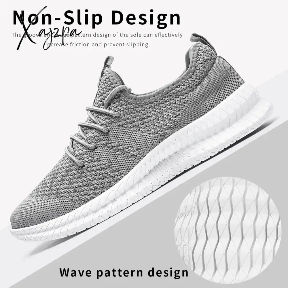 Men's Trendy Breathable Lace Up Knit Sneakers - 6056