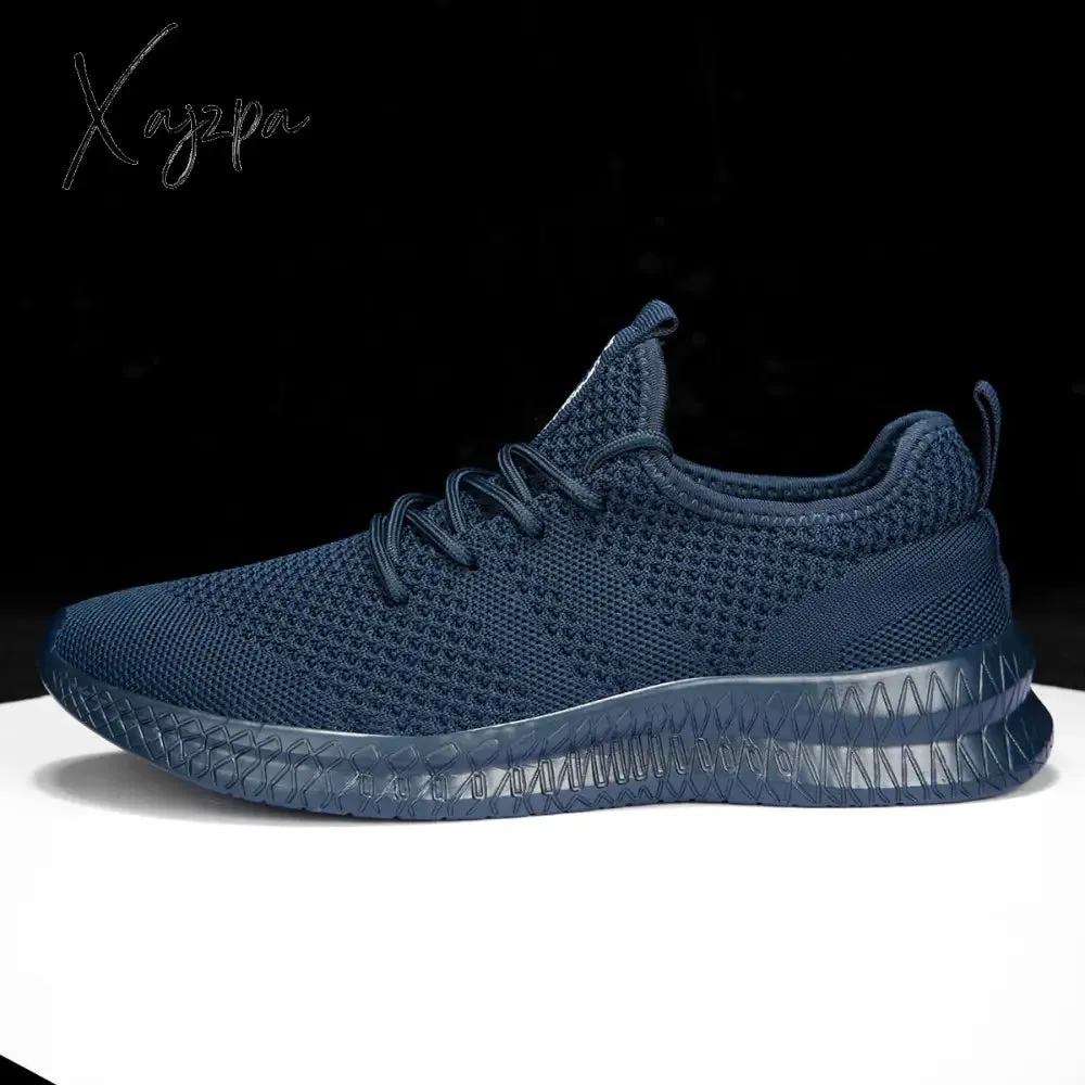 Men's Trendy Breathable Lace Up Knit Sneakers - 6056