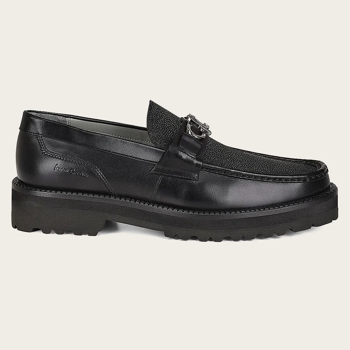 Mocasin black stingray shoe