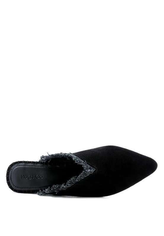 MOLLY  FRAYED LEATHER MULES