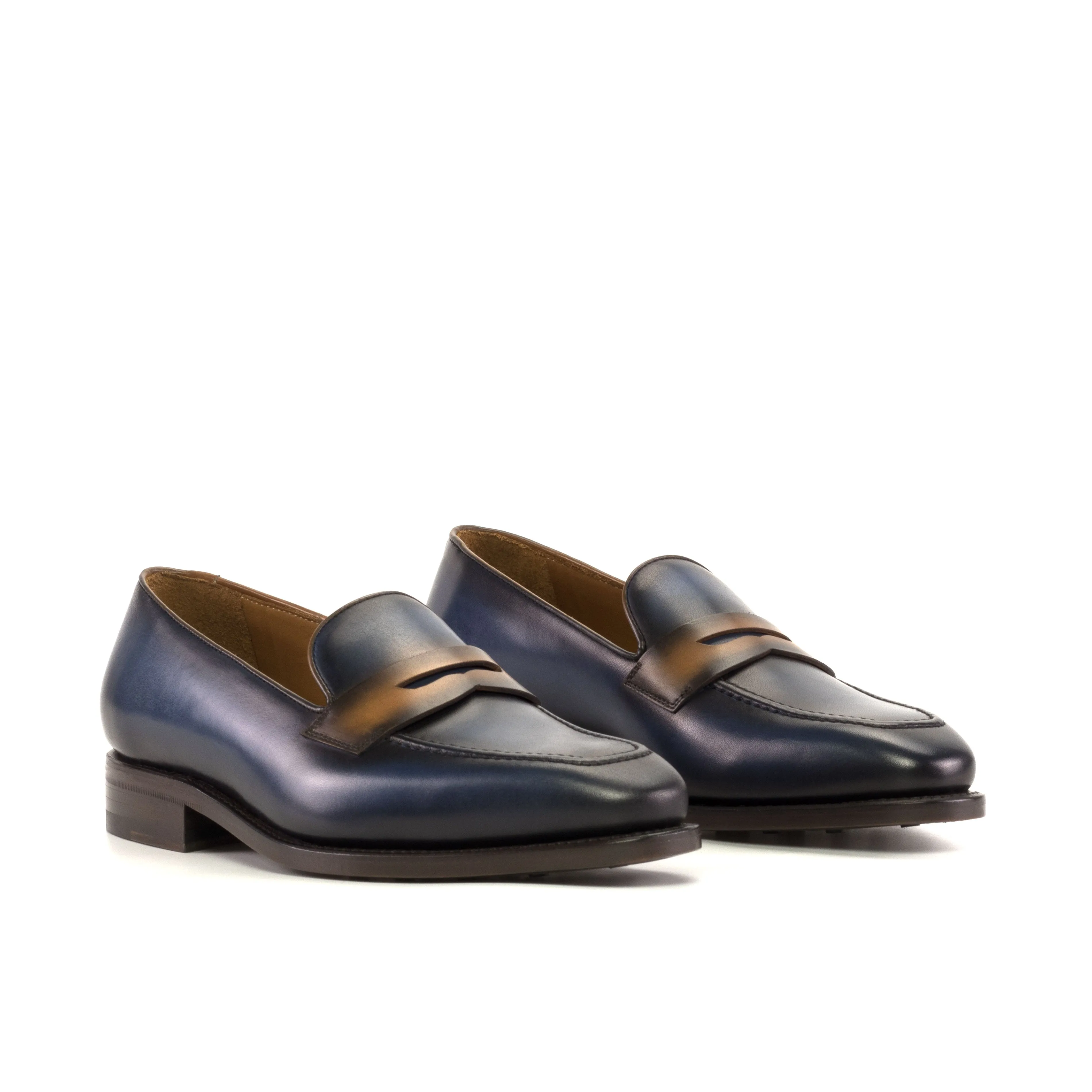 Navy & Cognac Calf Penny Loafer