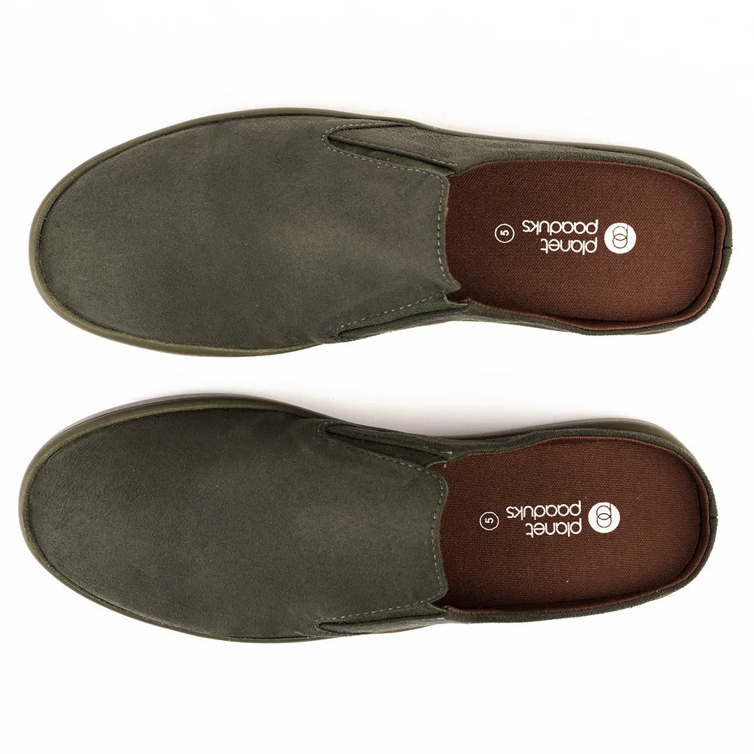 Nest Mules Vegan Suede Green Women Slip-ons Thrift Edit