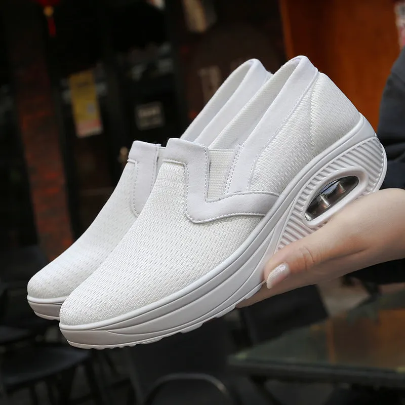 New Flying Weaving Women's Casual Sports Shoes Soft Sole Breathable