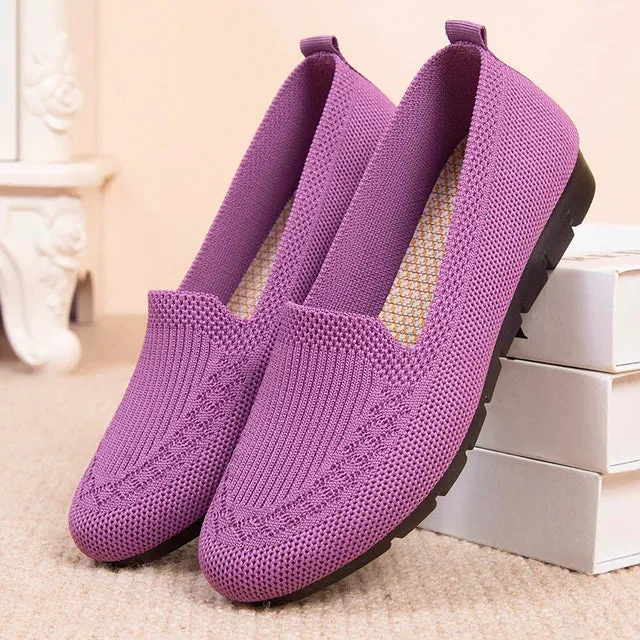 New Mesh Breathable Sneakers | Women's Slip-On Casual Shoes | Lightweight Fabric Loafers