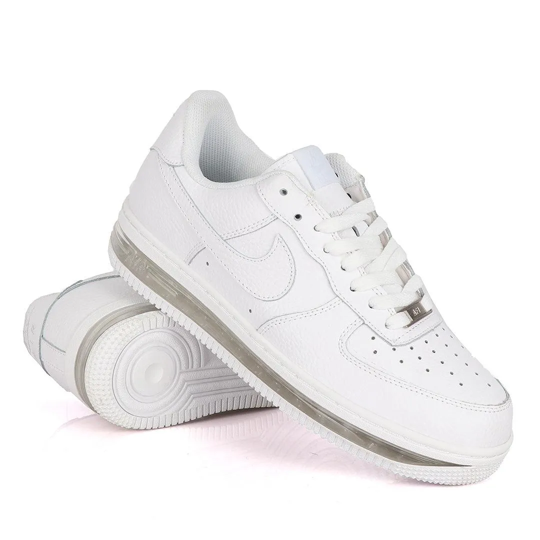 NK Force 1 Translucent Panel Designed Sneakers- White