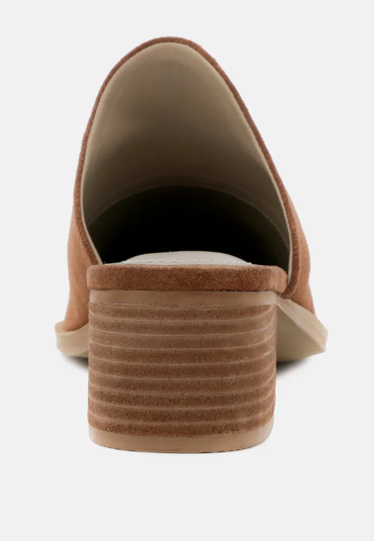 Palma Natural Stacked Heel Mules