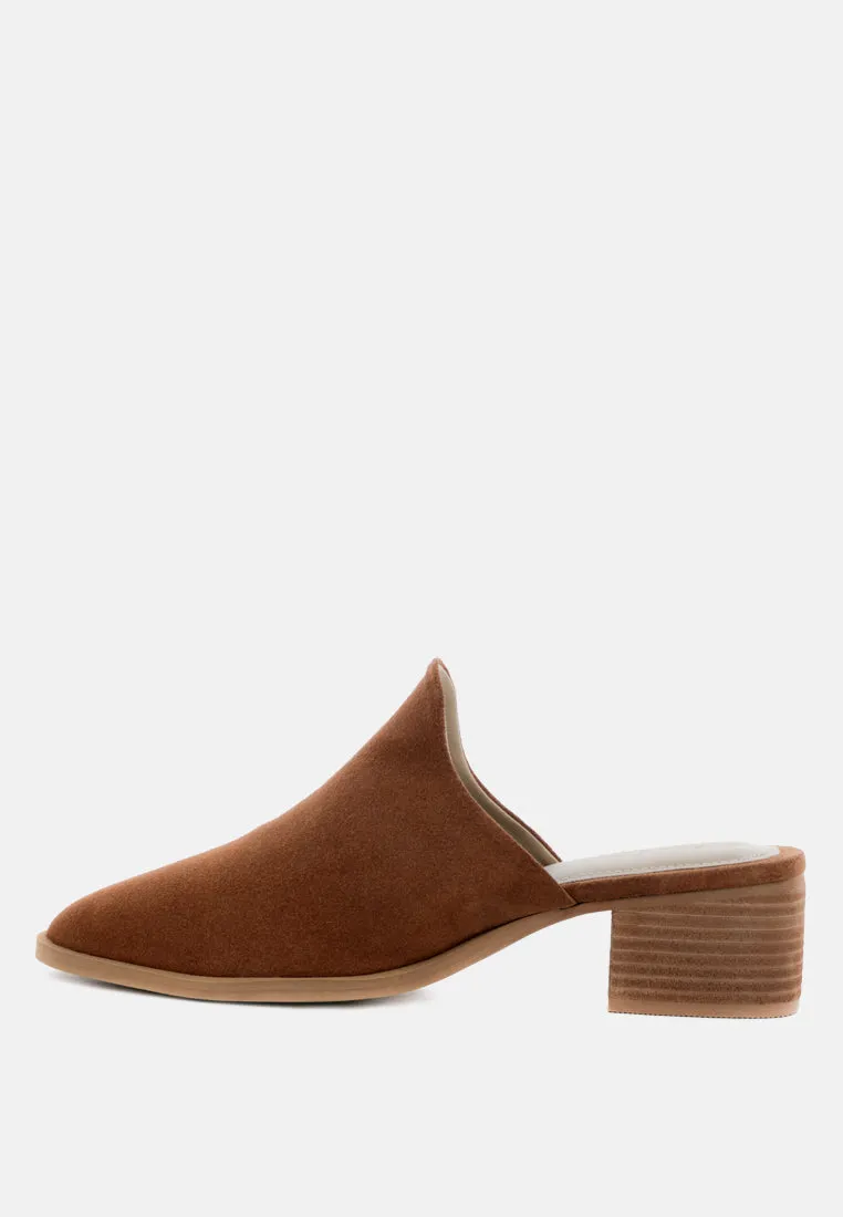 Palma Natural Stacked Heel Mules