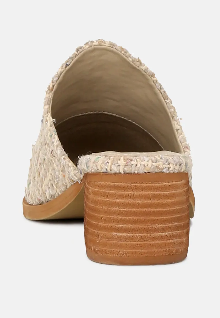 Palma Natural Stacked Heel Mules