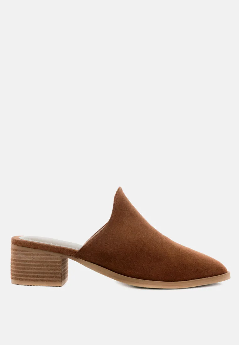 Palma Natural Stacked Heel Mules