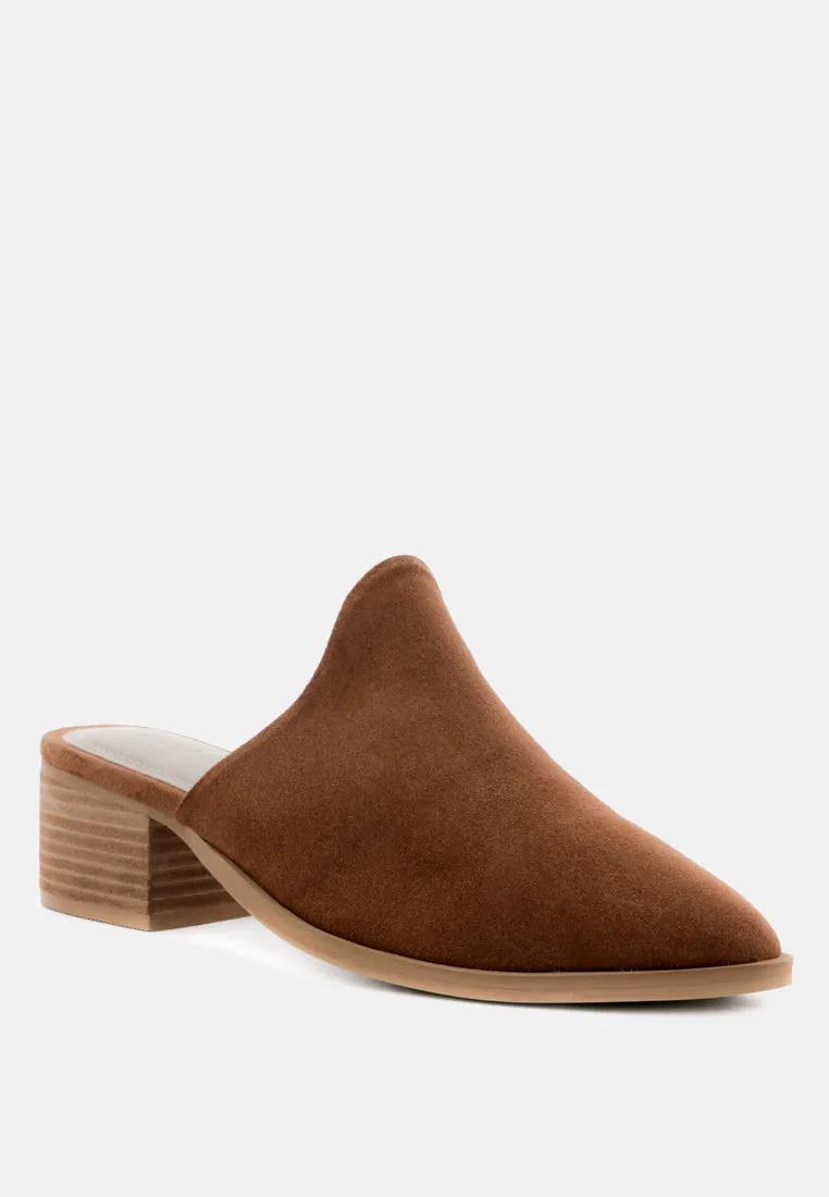 Palma Natural Stacked Heel Mules