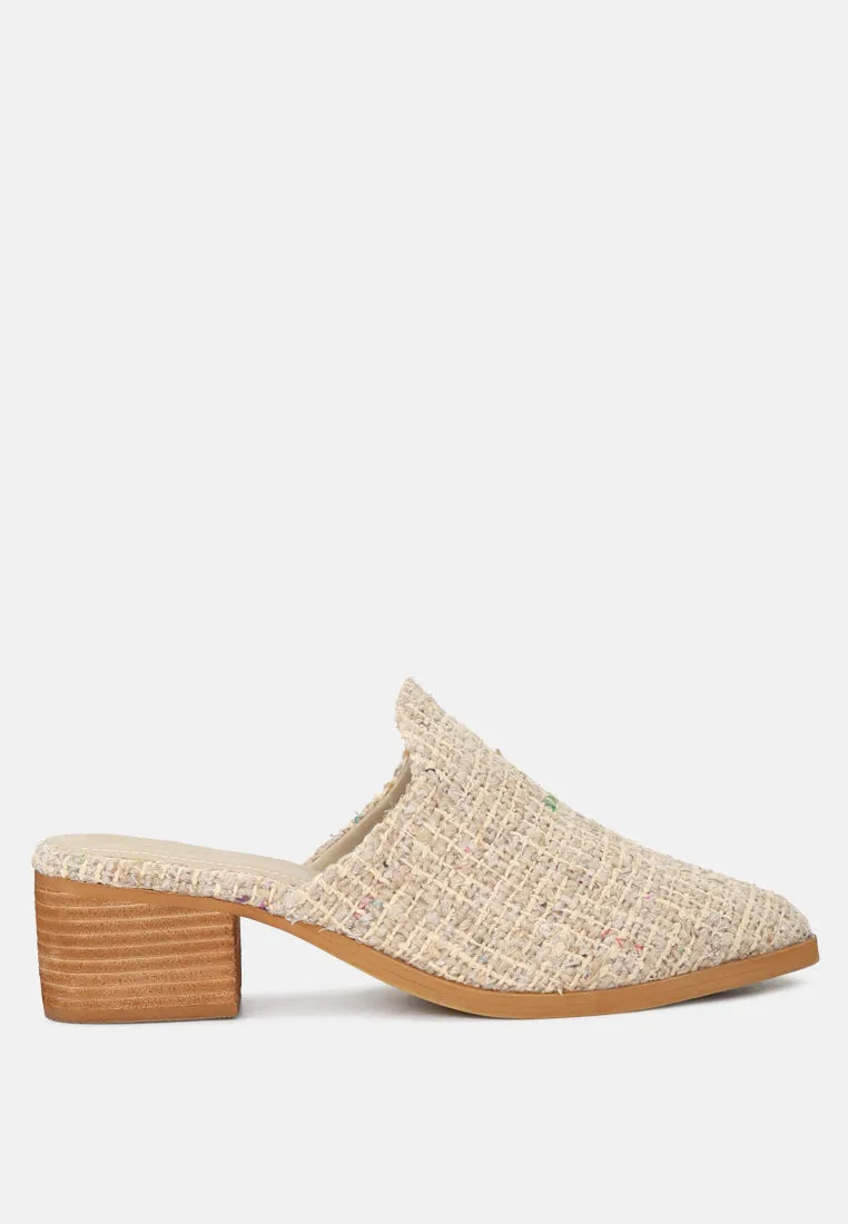 Palma Natural Stacked Heel Mules