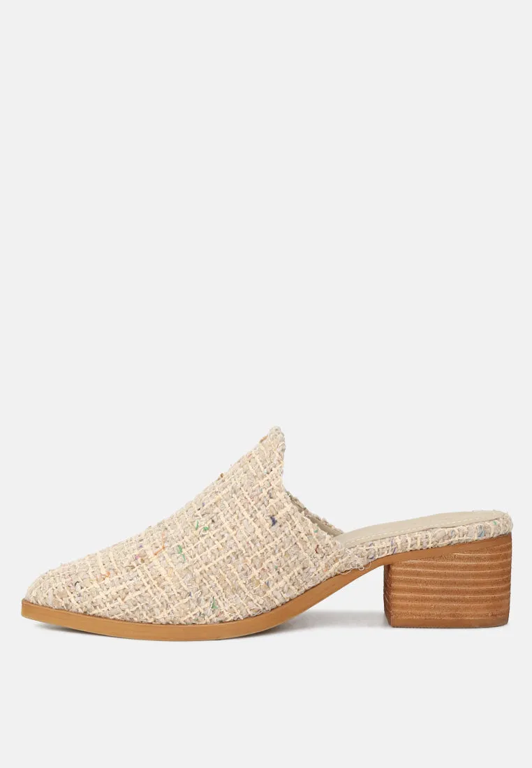 Palma Natural Stacked Heel Mules