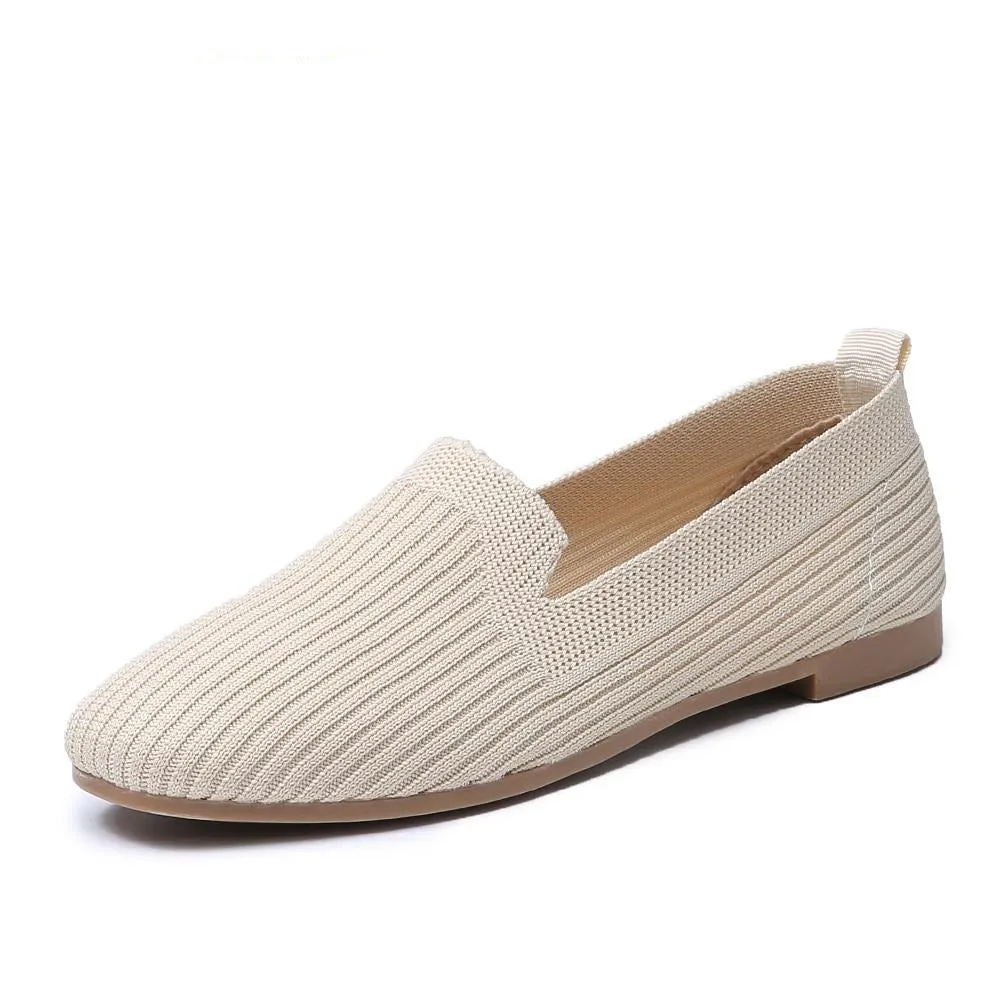 Pointed Toe Breathable Knit Loafers