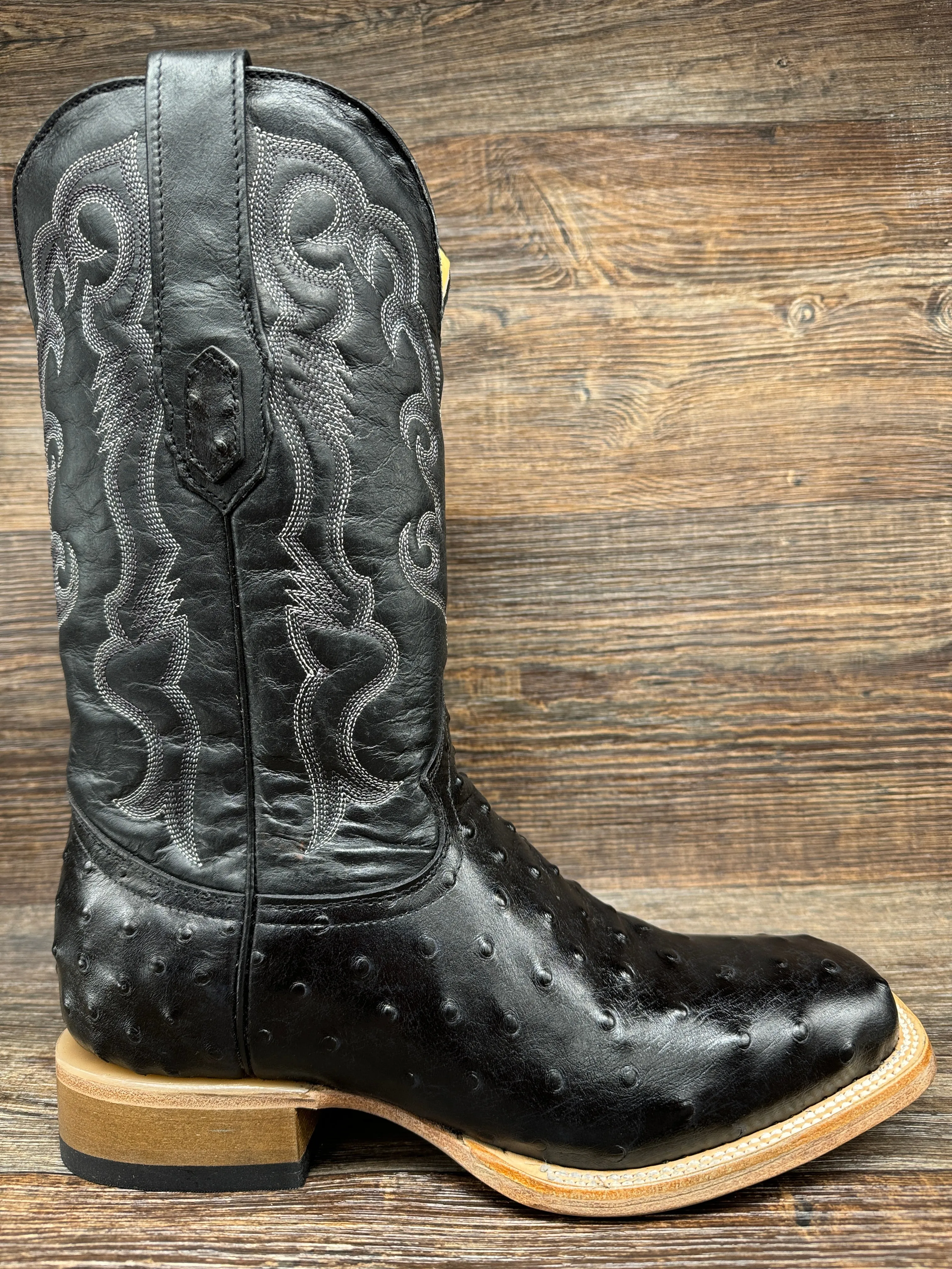 Q6086 Men's Genuine Cowhide Ostrich Print Western Boots by Cowtown