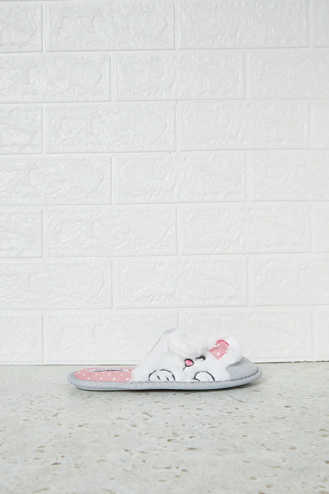 Senior Girls Grey Bunny Slipper