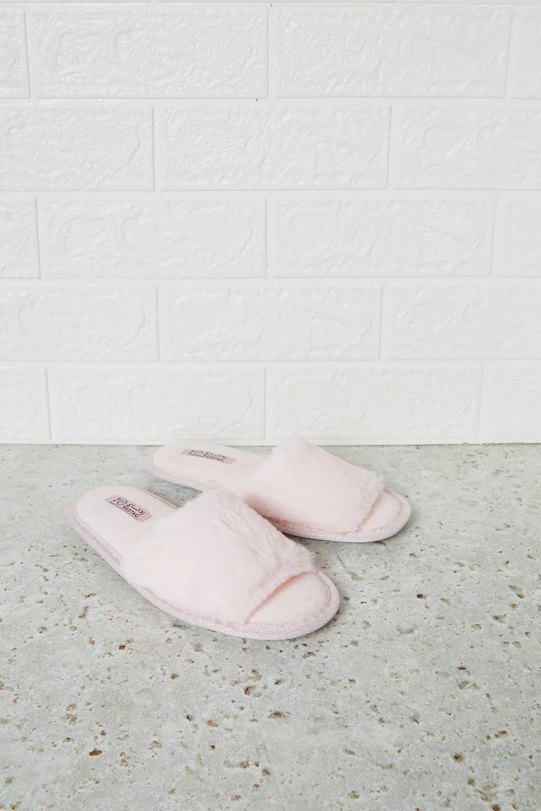 Senior Girls Pink Fur Detail Slipper