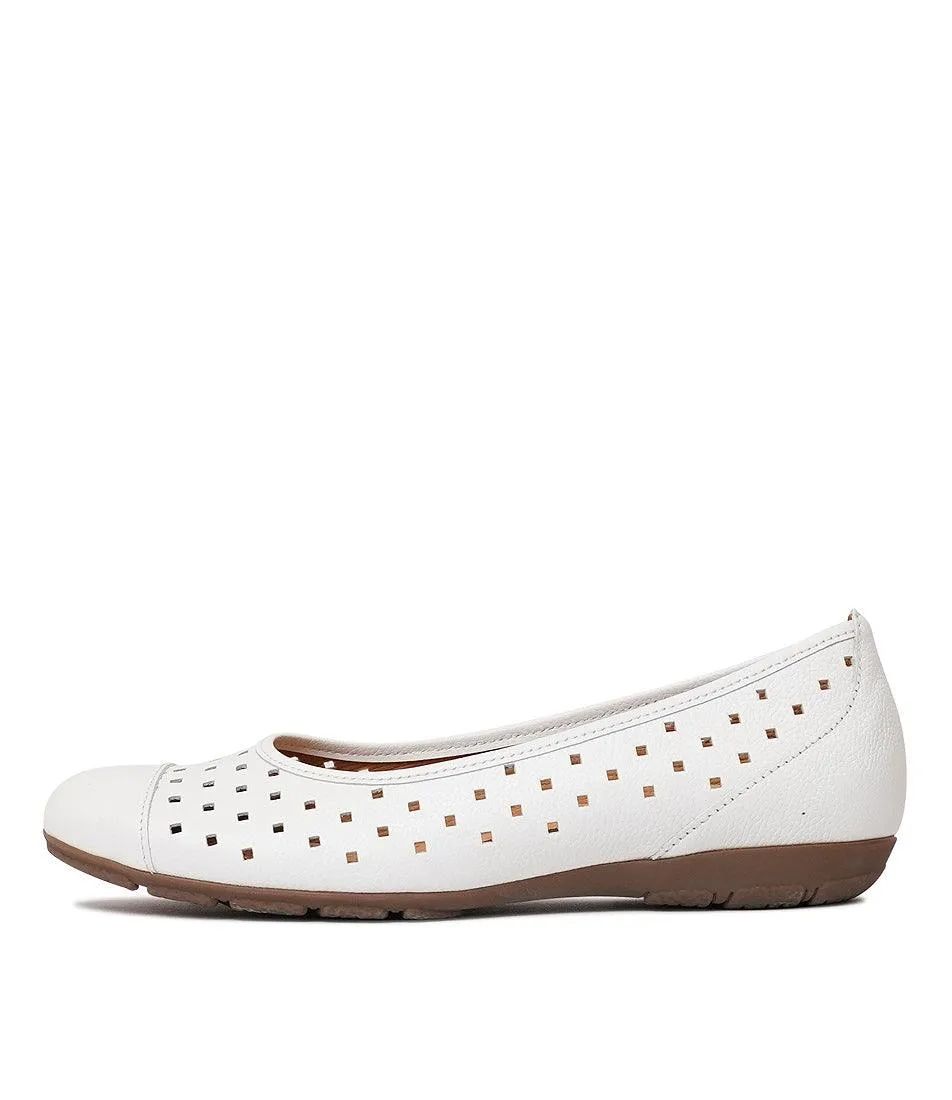 Skylar White Leather Ballet Flats