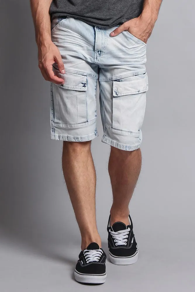 Special Wash Front Cargo Pocket Denim Shorts