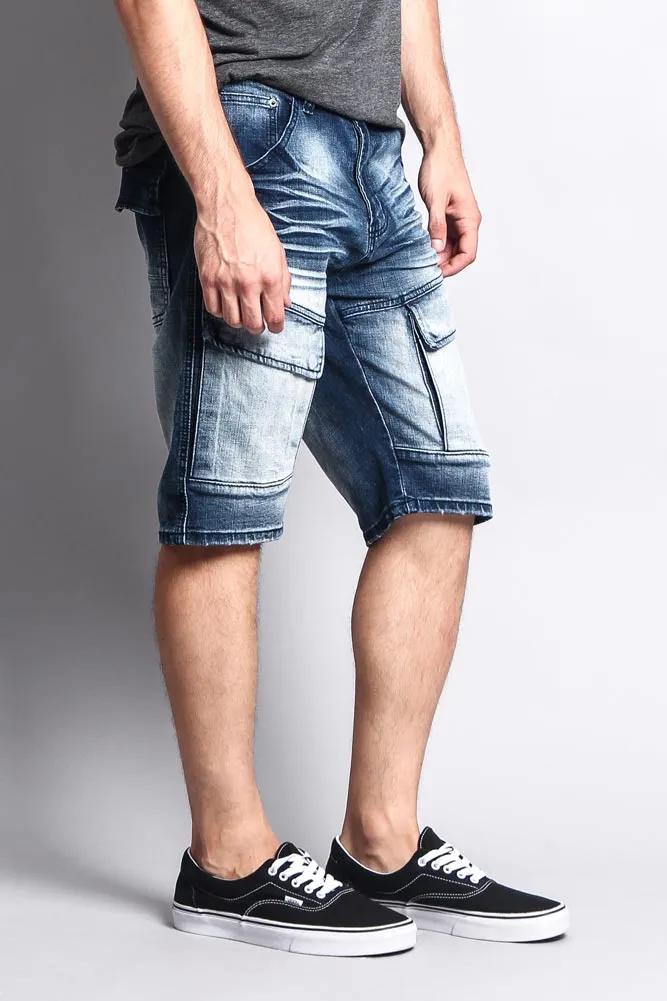 Special Wash Front Cargo Pocket Denim Shorts