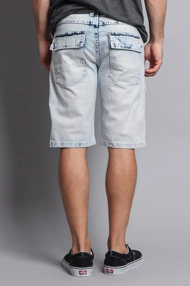 Special Wash Front Cargo Pocket Denim Shorts