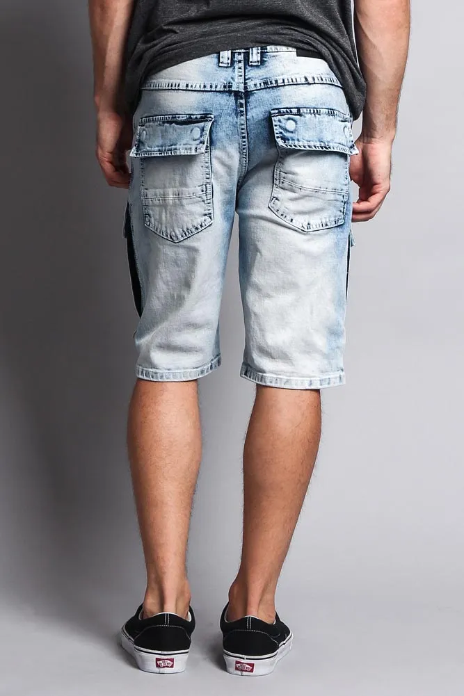 Special Wash Front Cargo Pocket Denim Shorts