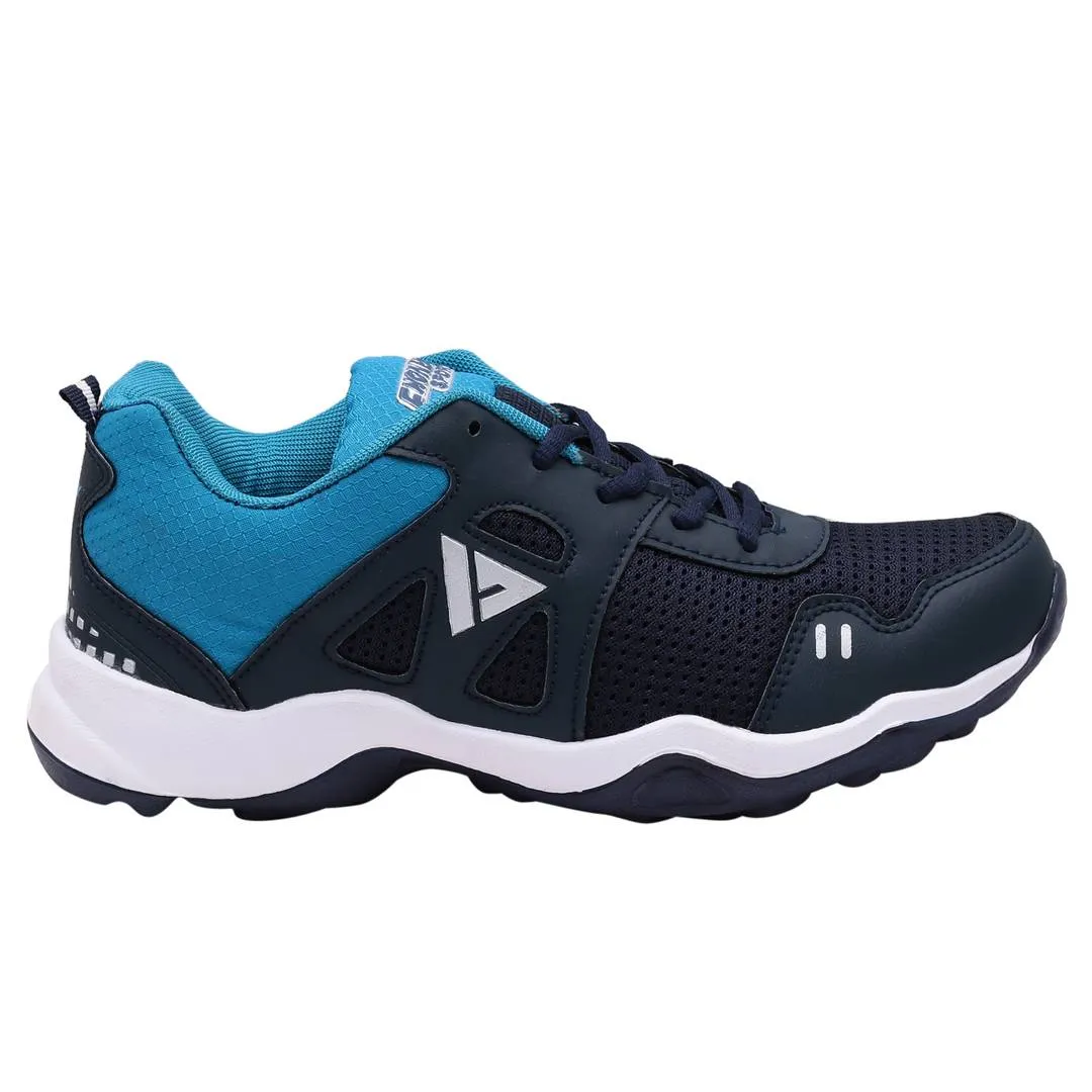 Sport Navy Blue Lace Up Mesh Running Shoes