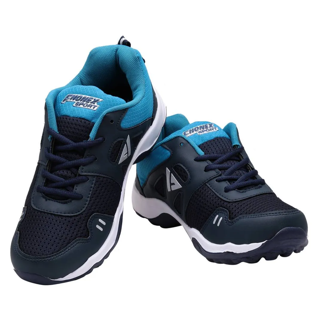 Sport Navy Blue Lace Up Mesh Running Shoes