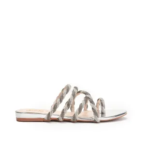 Stylish Silver Strappy Slippers | 774R-S