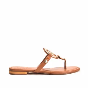 Stylish Tan Leather Slippers | 761R-B